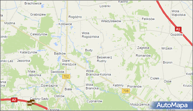 mapa Besiekierz Rudny, Besiekierz Rudny na mapie Targeo