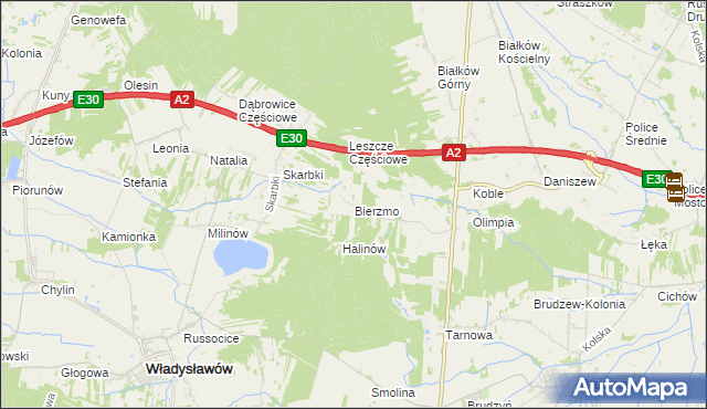 mapa Bierzmo, Bierzmo na mapie Targeo