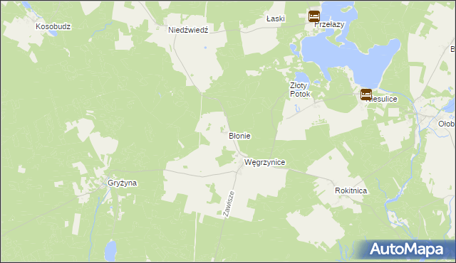 mapa Błonie gmina Skąpe, Błonie gmina Skąpe na mapie Targeo