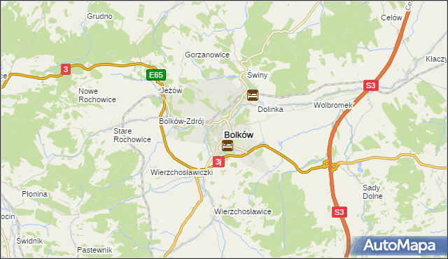 mapa Bolków powiat jaworski, Bolków powiat jaworski na mapie Targeo