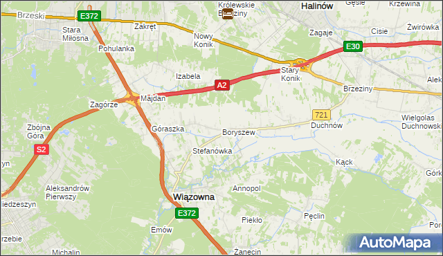mapa Boryszew, Boryszew na mapie Targeo