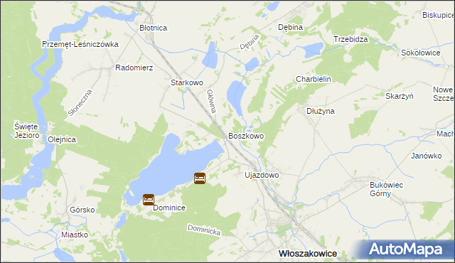 mapa Boszkowo, Boszkowo na mapie Targeo