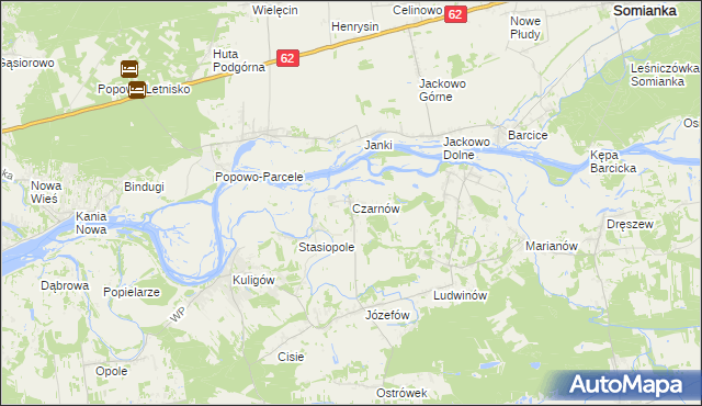 mapa Czarnów gmina Dąbrówka, Czarnów gmina Dąbrówka na mapie Targeo