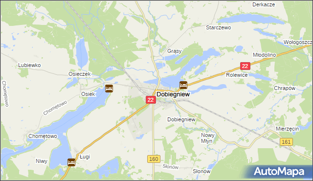 mapa Dobiegniew powiat strzelecko-drezdenecki, Dobiegniew powiat strzelecko-drezdenecki na mapie Targeo