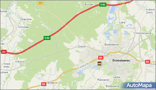 mapa Dobra gmina Bolesławiec, Dobra gmina Bolesławiec na mapie Targeo