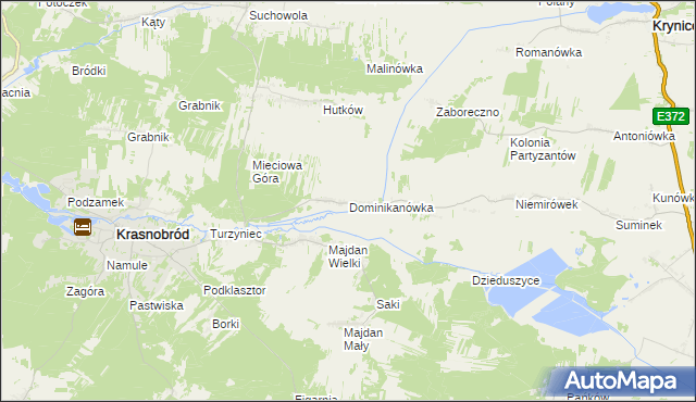 mapa Dominikanówka, Dominikanówka na mapie Targeo