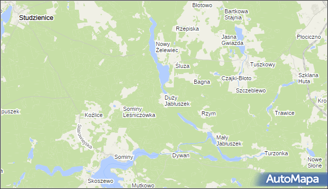 mapa Duży Jabłuszek, Duży Jabłuszek na mapie Targeo