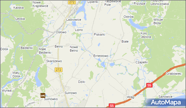 mapa Ernestowo, Ernestowo na mapie Targeo