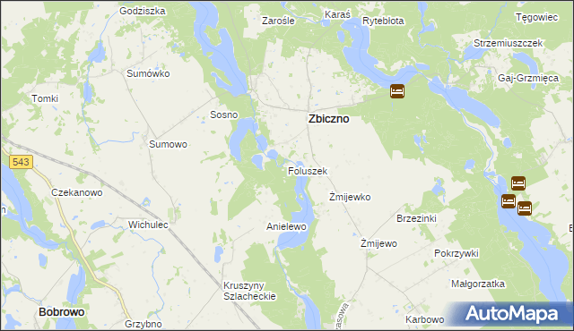 mapa Foluszek, Foluszek na mapie Targeo