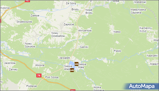 mapa Gatniki, Gatniki na mapie Targeo