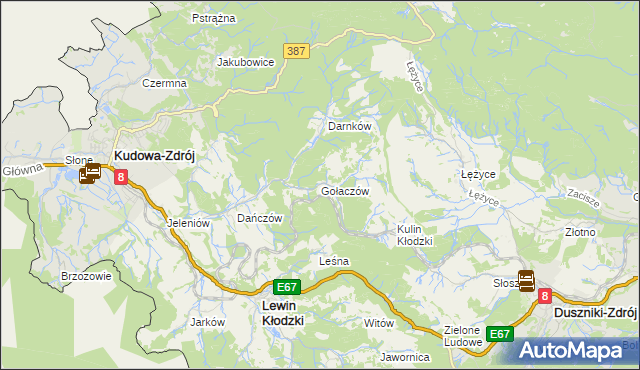mapa Gołaczów, Gołaczów na mapie Targeo