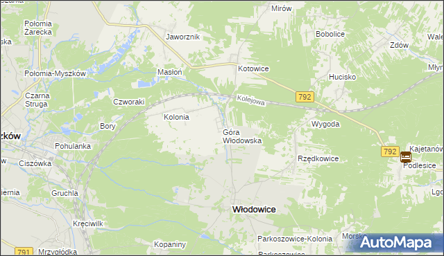 mapa Góra Włodowska, Góra Włodowska na mapie Targeo