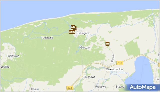 mapa Górczyn gmina Krokowa, Górczyn gmina Krokowa na mapie Targeo