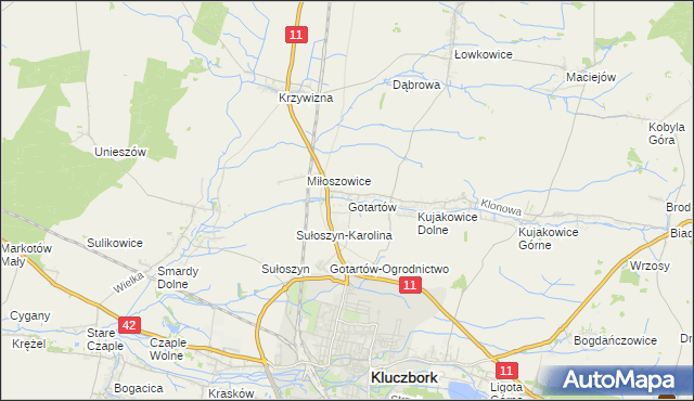 mapa Gotartów, Gotartów na mapie Targeo