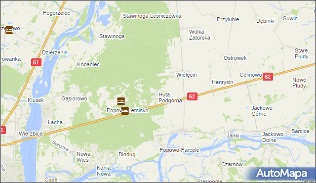 mapa Huta Podgórna gmina Somianka, Huta Podgórna gmina Somianka na mapie Targeo