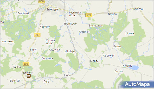 mapa Janiki Pasłęckie, Janiki Pasłęckie na mapie Targeo