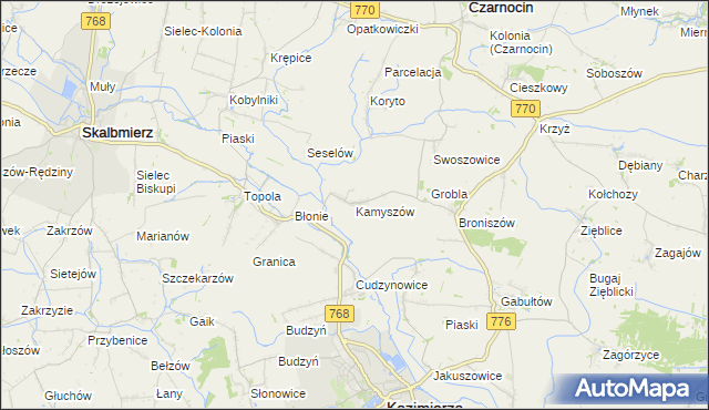 mapa Kamyszów, Kamyszów na mapie Targeo