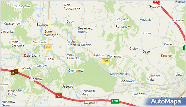 mapa Kębliny, Kębliny na mapie Targeo