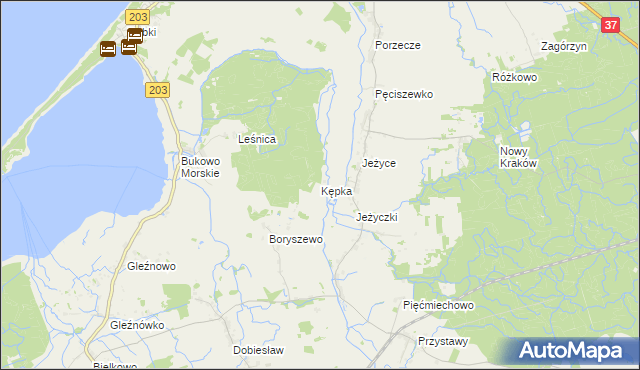 mapa Kępka gmina Darłowo, Kępka gmina Darłowo na mapie Targeo