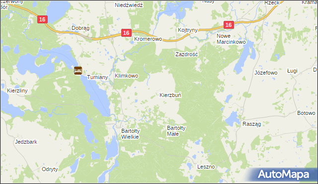 mapa Kierzbuń, Kierzbuń na mapie Targeo