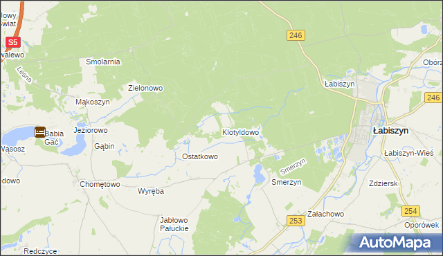 mapa Klotyldowo, Klotyldowo na mapie Targeo