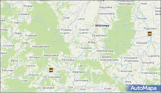 mapa Kobielnik, Kobielnik na mapie Targeo