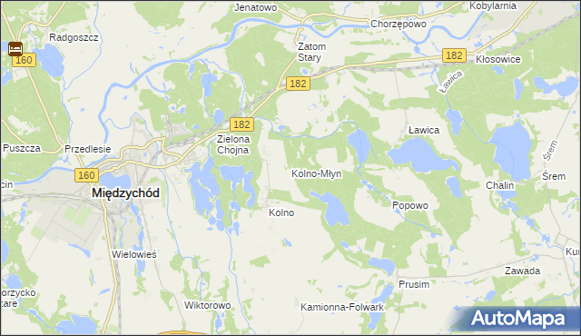 mapa Kolno-Młyn, Kolno-Młyn na mapie Targeo