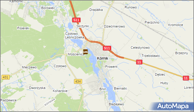 mapa Kórnik, Kórnik na mapie Targeo