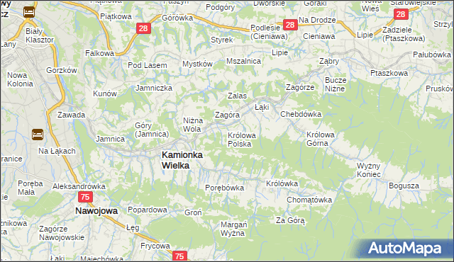 mapa Królowa Polska, Królowa Polska na mapie Targeo