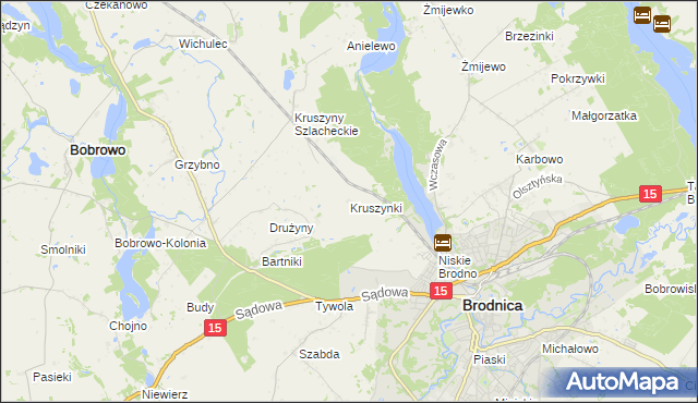 mapa Kruszynki, Kruszynki na mapie Targeo