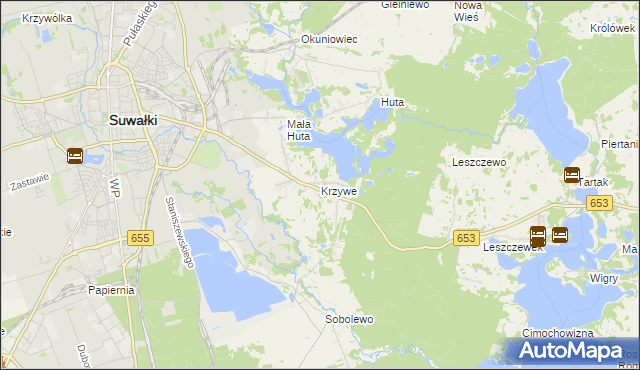 mapa Krzywe gmina Suwałki, Krzywe gmina Suwałki na mapie Targeo