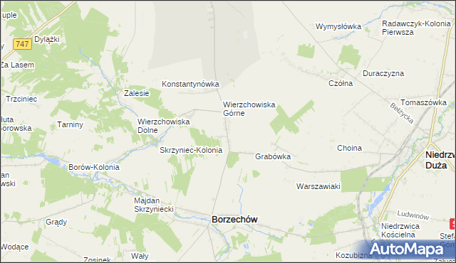 mapa Łączki-Pawłówek, Łączki-Pawłówek na mapie Targeo