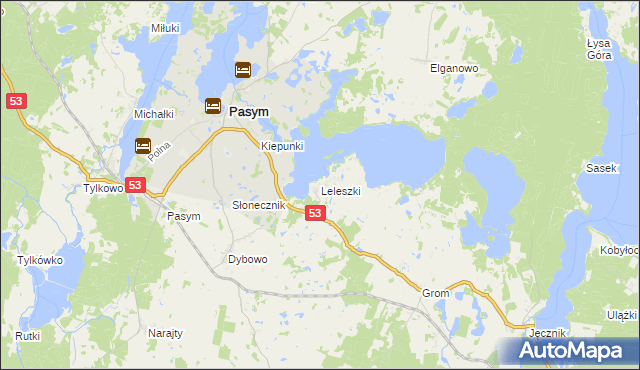 mapa Leleszki, Leleszki na mapie Targeo