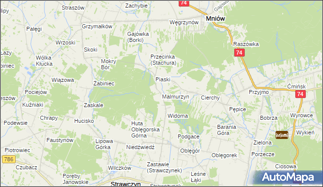 mapa Malmurzyn, Malmurzyn na mapie Targeo