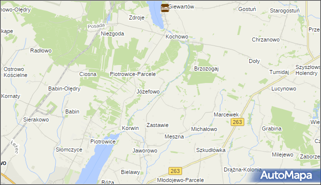 mapa Marcewo, Marcewo na mapie Targeo