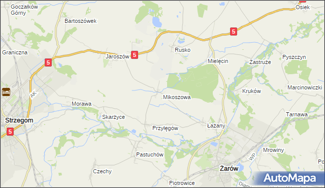 mapa Mikoszowa, Mikoszowa na mapie Targeo