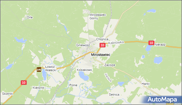 mapa Mirosławiec, Mirosławiec na mapie Targeo