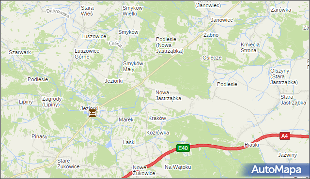 mapa Nowa Jastrząbka, Nowa Jastrząbka na mapie Targeo