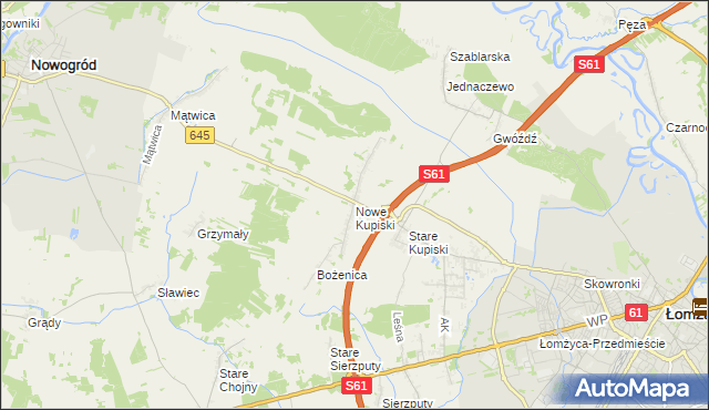 mapa Nowe Kupiski, Nowe Kupiski na mapie Targeo