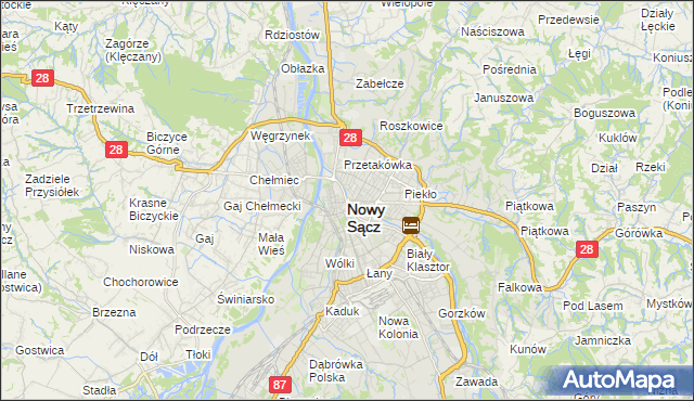 mapa Nowego Sącza, Nowy Sącz na mapie Targeo