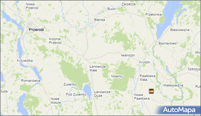 mapa Olszanka gmina Przerośl, Olszanka gmina Przerośl na mapie Targeo