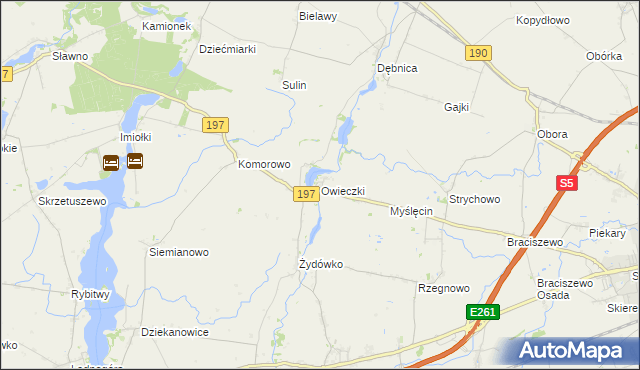 mapa Owieczki gmina Łubowo, Owieczki gmina Łubowo na mapie Targeo