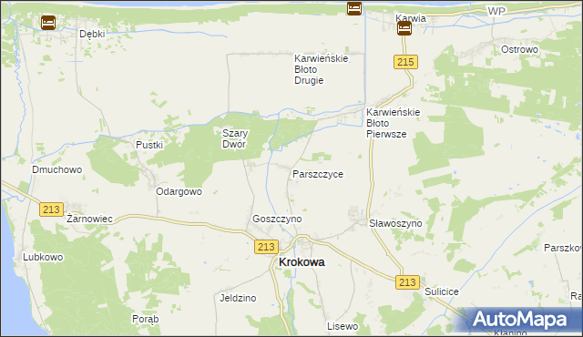 mapa Parszczyce, Parszczyce na mapie Targeo