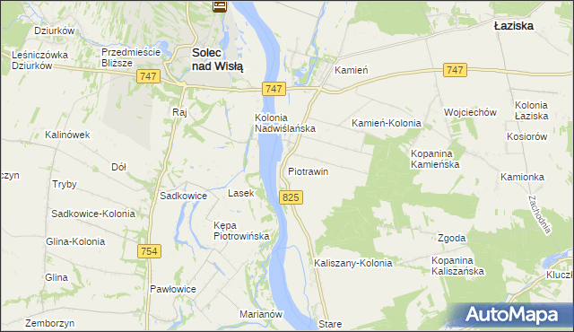 mapa Piotrawin gmina Łaziska, Piotrawin gmina Łaziska na mapie Targeo