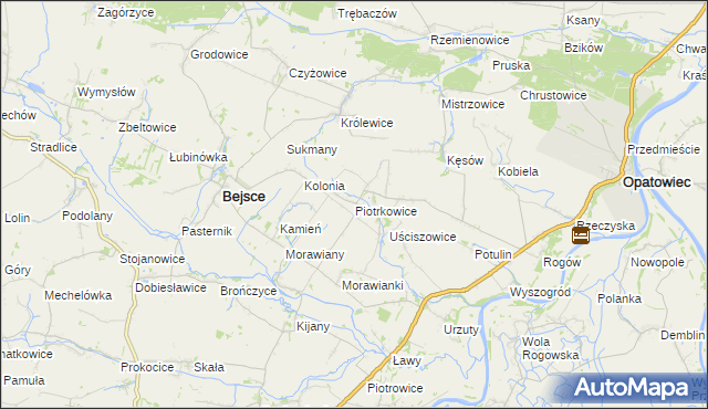 mapa Piotrkowice gmina Bejsce, Piotrkowice gmina Bejsce na mapie Targeo