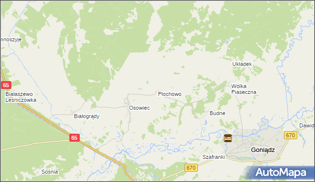 mapa Płochowo, Płochowo na mapie Targeo