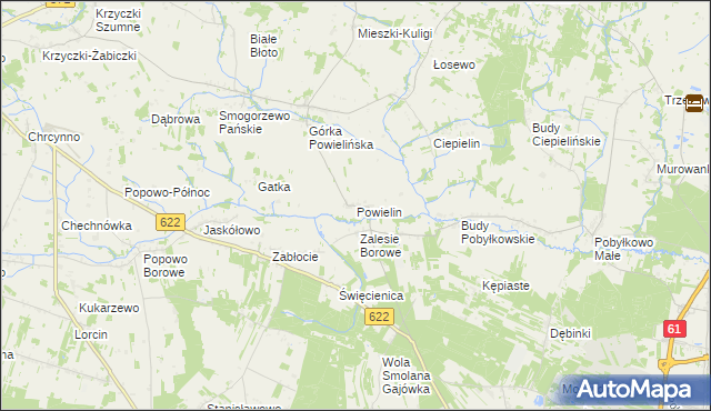 mapa Powielin, Powielin na mapie Targeo