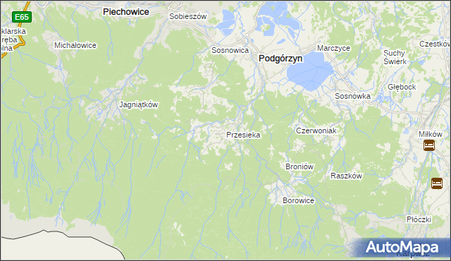 mapa Przesieka gmina Podgórzyn, Przesieka gmina Podgórzyn na mapie Targeo