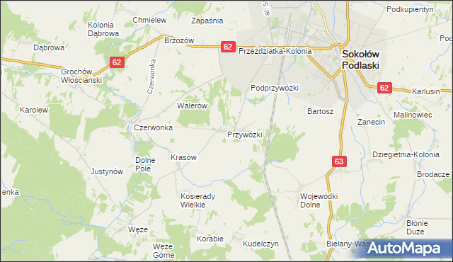 mapa Przywózki, Przywózki na mapie Targeo