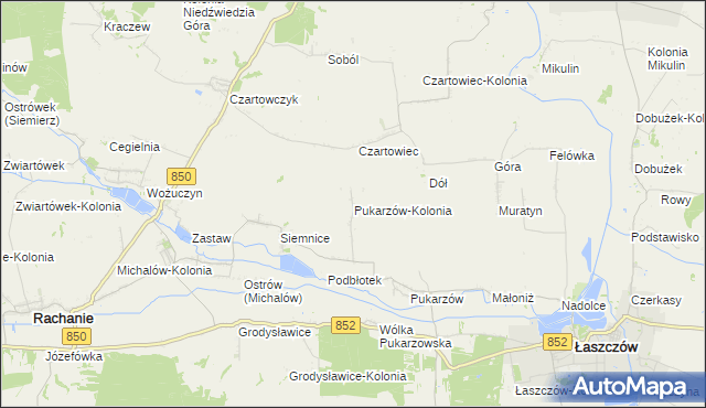mapa Pukarzów-Kolonia, Pukarzów-Kolonia na mapie Targeo
